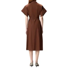 Abito donna chemisier midi con cintura
