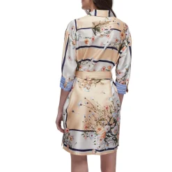 Abito donna corto in twill stampato