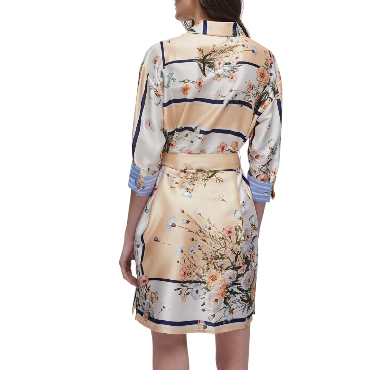 Abito donna corto in twill stampato
