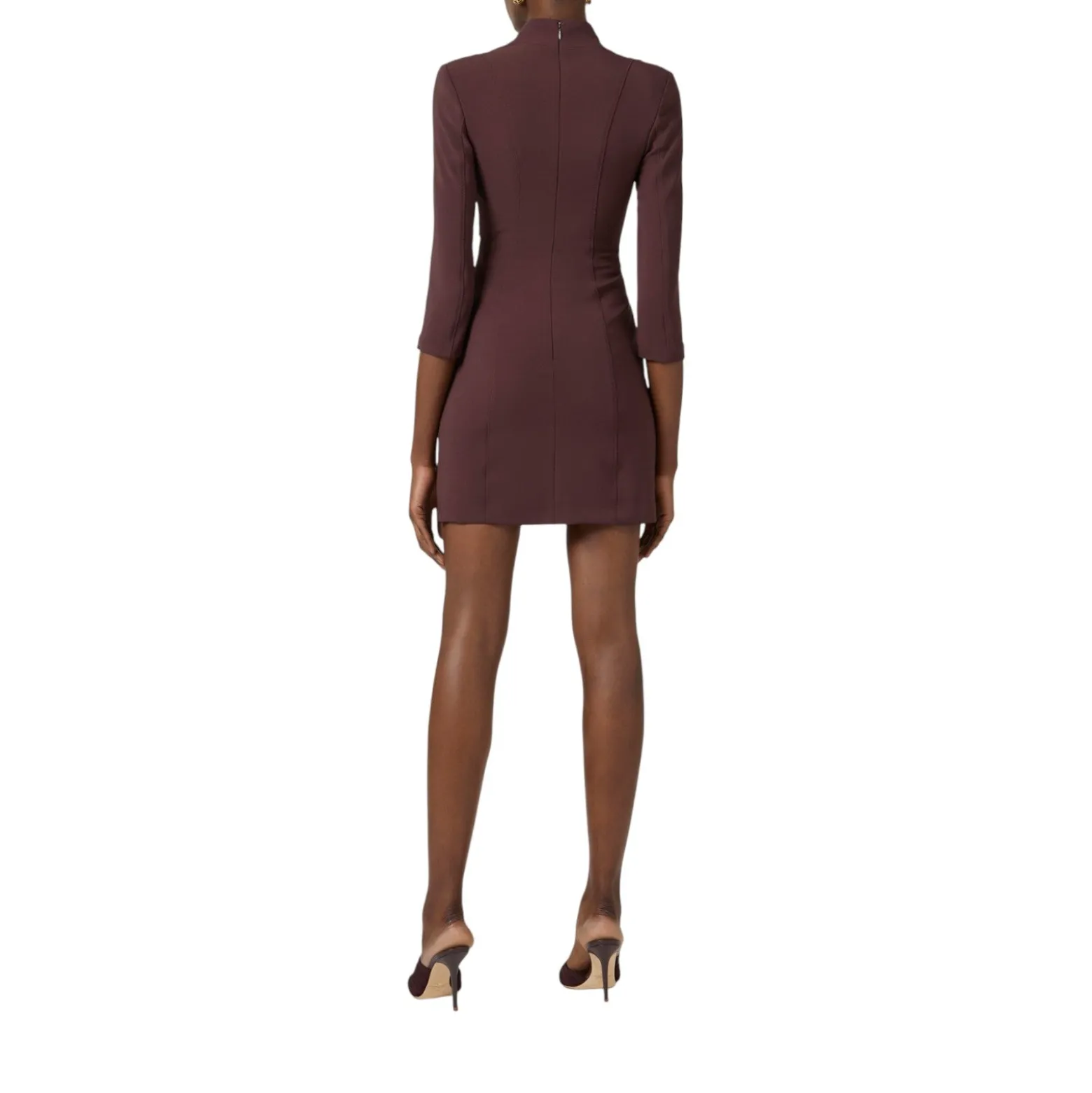 Abito donna in doppio crêpe stretch con elastici