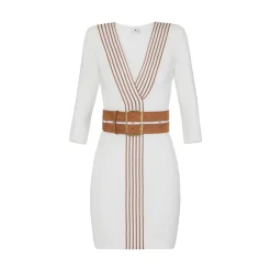 Abito donna in maglia con bande a righe