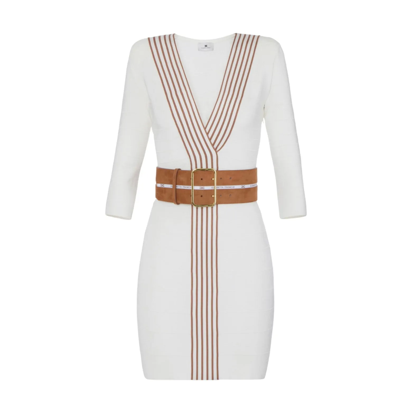 Abito donna in maglia con bande a righe