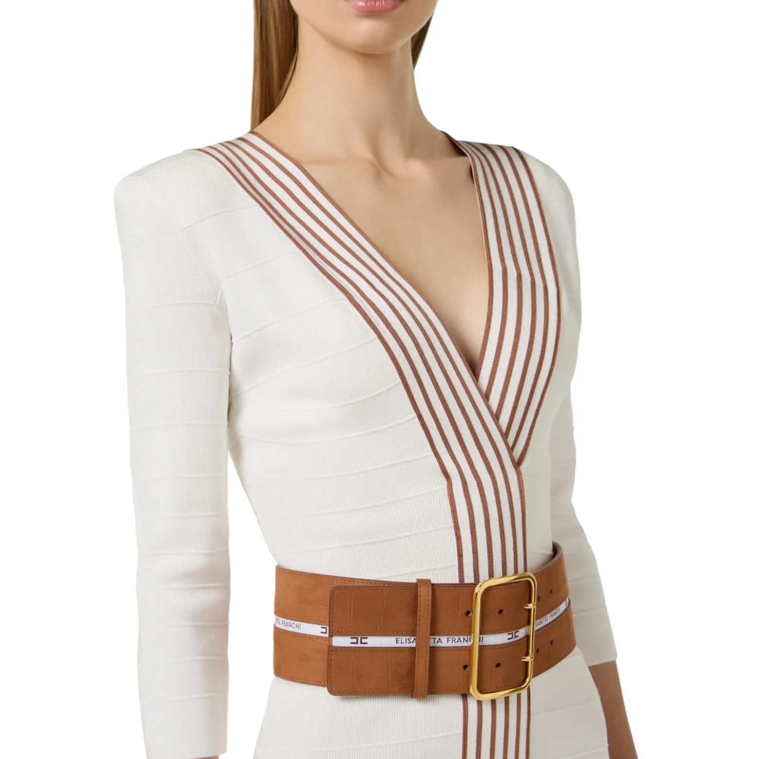 Abito donna in maglia con bande a righe