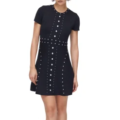Abito donna in maglia con borchie