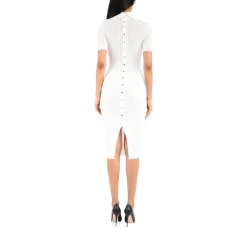 Abito donna in maglia con trasparenze