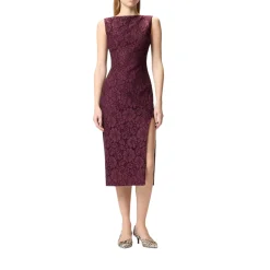 Abito donna in pizzo floreale con scollo sul retro