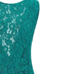 Abito donna in pizzo floreale con scollo sul retro