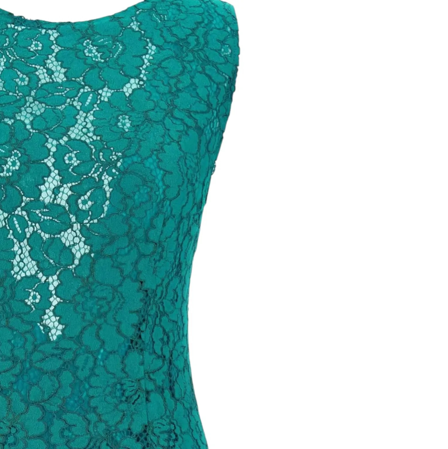 Abito donna in pizzo floreale con scollo sul retro