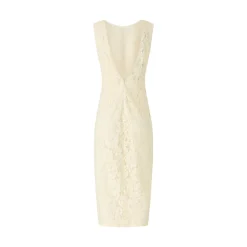 Abito donna in pizzo floreale con scollo sul retro