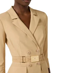 Abito donna in tessuto tecnico bielastico con cintura