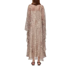 Abito donna lungo in chiffon animalier