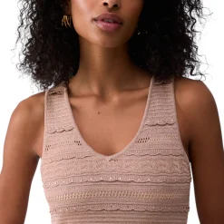 Abito donna lungo in maglia traforata
