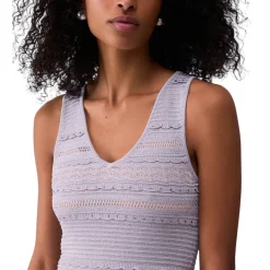 Abito donna lungo in maglia traforata