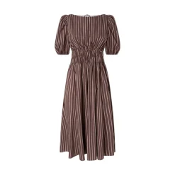 Abito donna midi a righe con schiena scoperta