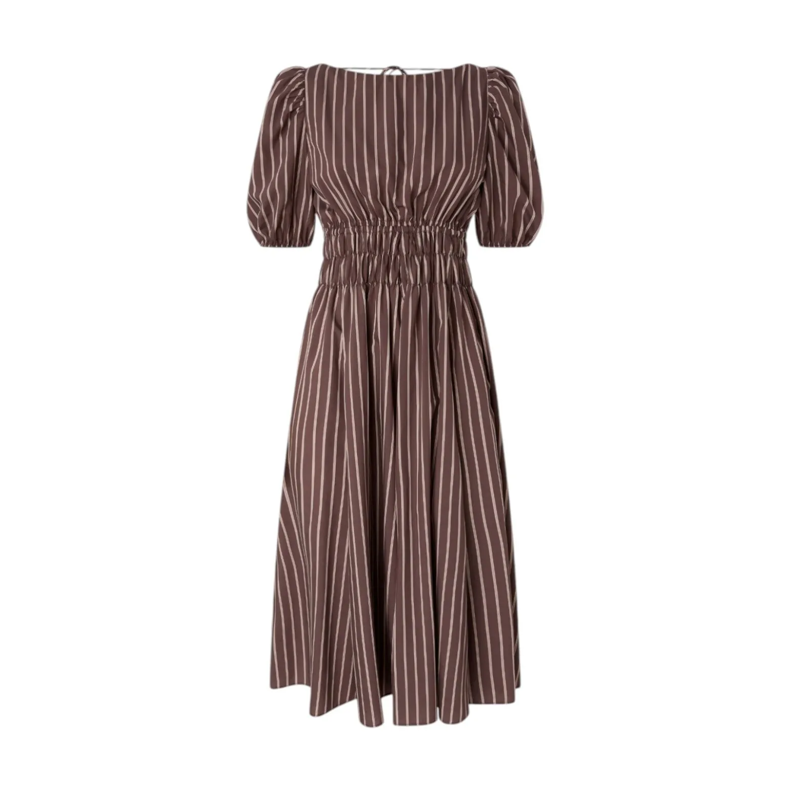 Abito donna midi a righe con schiena scoperta