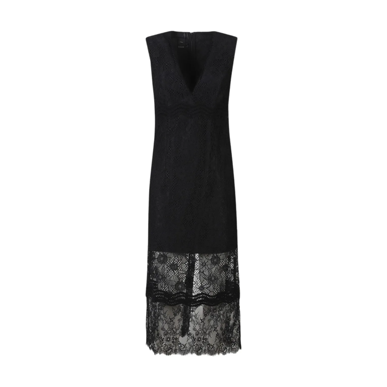 Abito donna midi senza maniche in pizzo