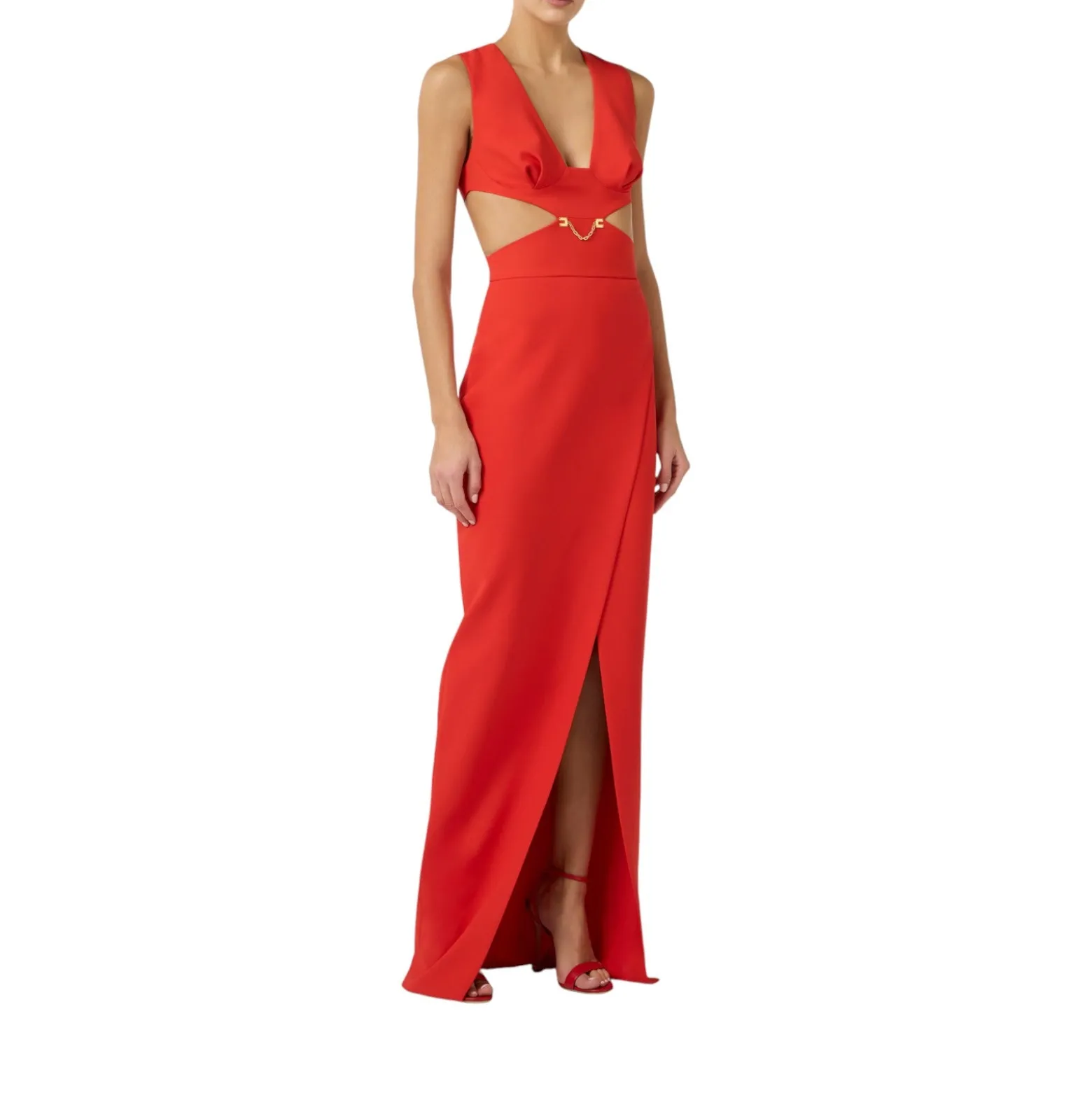 Abito donna Red Carpet in crêpe leggero con cut-out