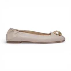 Ballerine donna in pelle con logo