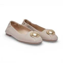 Ballerine donna in pelle con logo