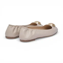 Ballerine donna in pelle con logo