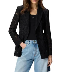 Blazer donna in pizzo con bottoni gioiello