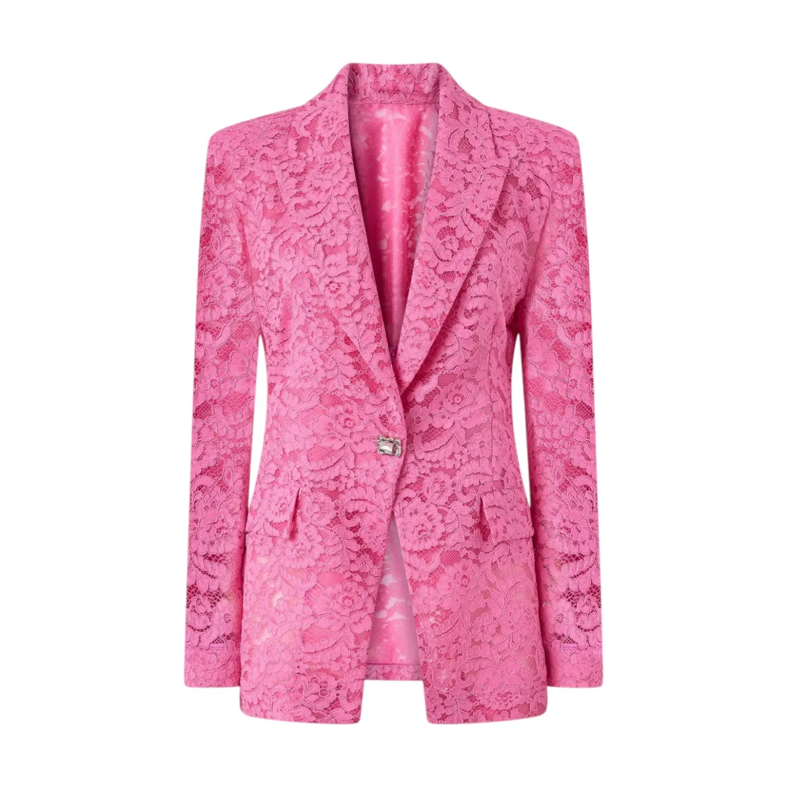 Blazer donna in pizzo con bottoni gioiello