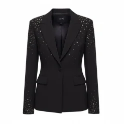 Blazer donna slim fit con ricami gioiello