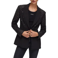 Blazer donna slim fit con ricami gioiello