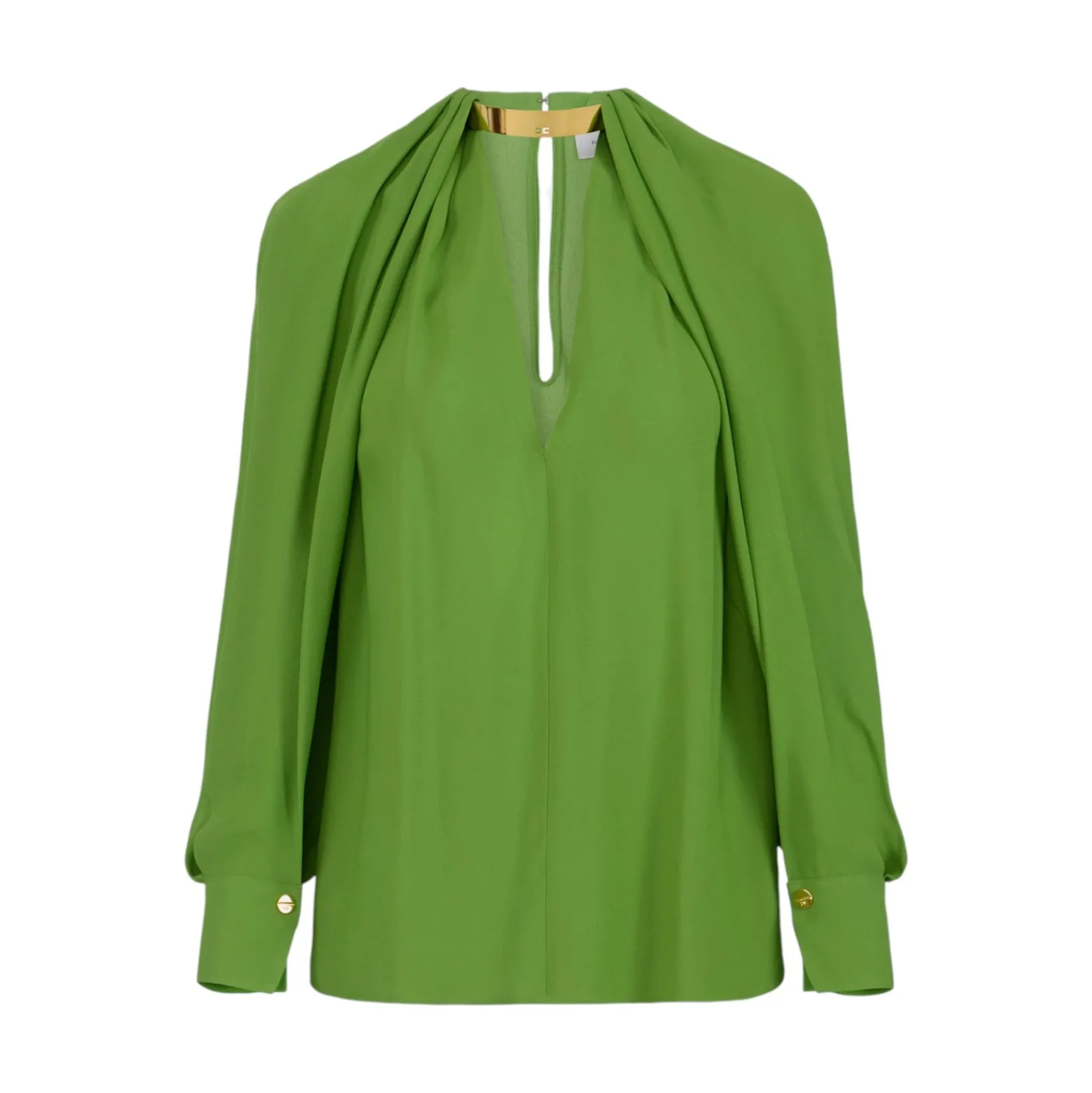 Blusa donna in georgette di viscosa con dettaglio gioiello