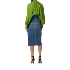 Blusa donna in georgette di viscosa con dettaglio gioiello