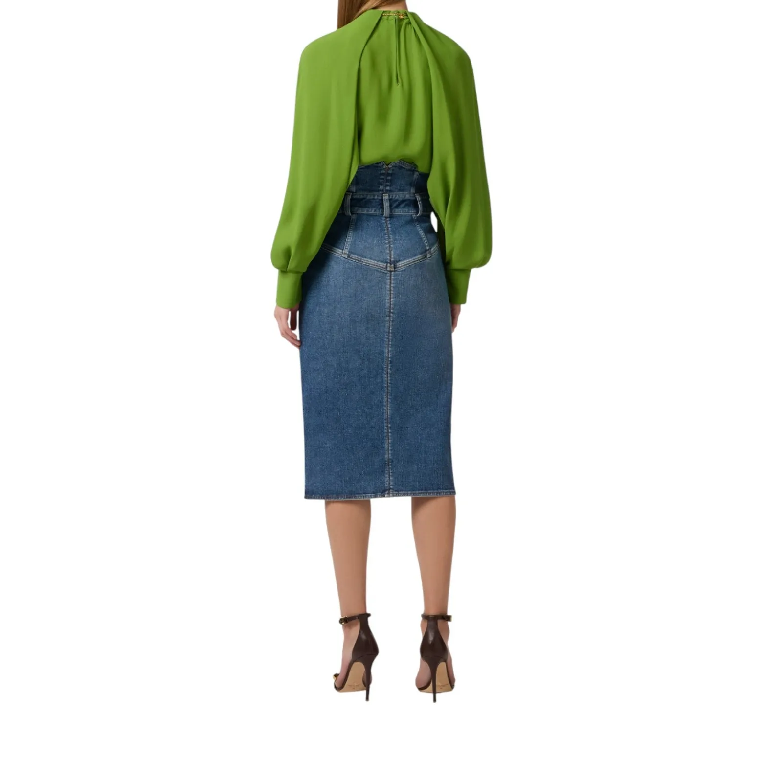 Blusa donna in georgette di viscosa con dettaglio gioiello