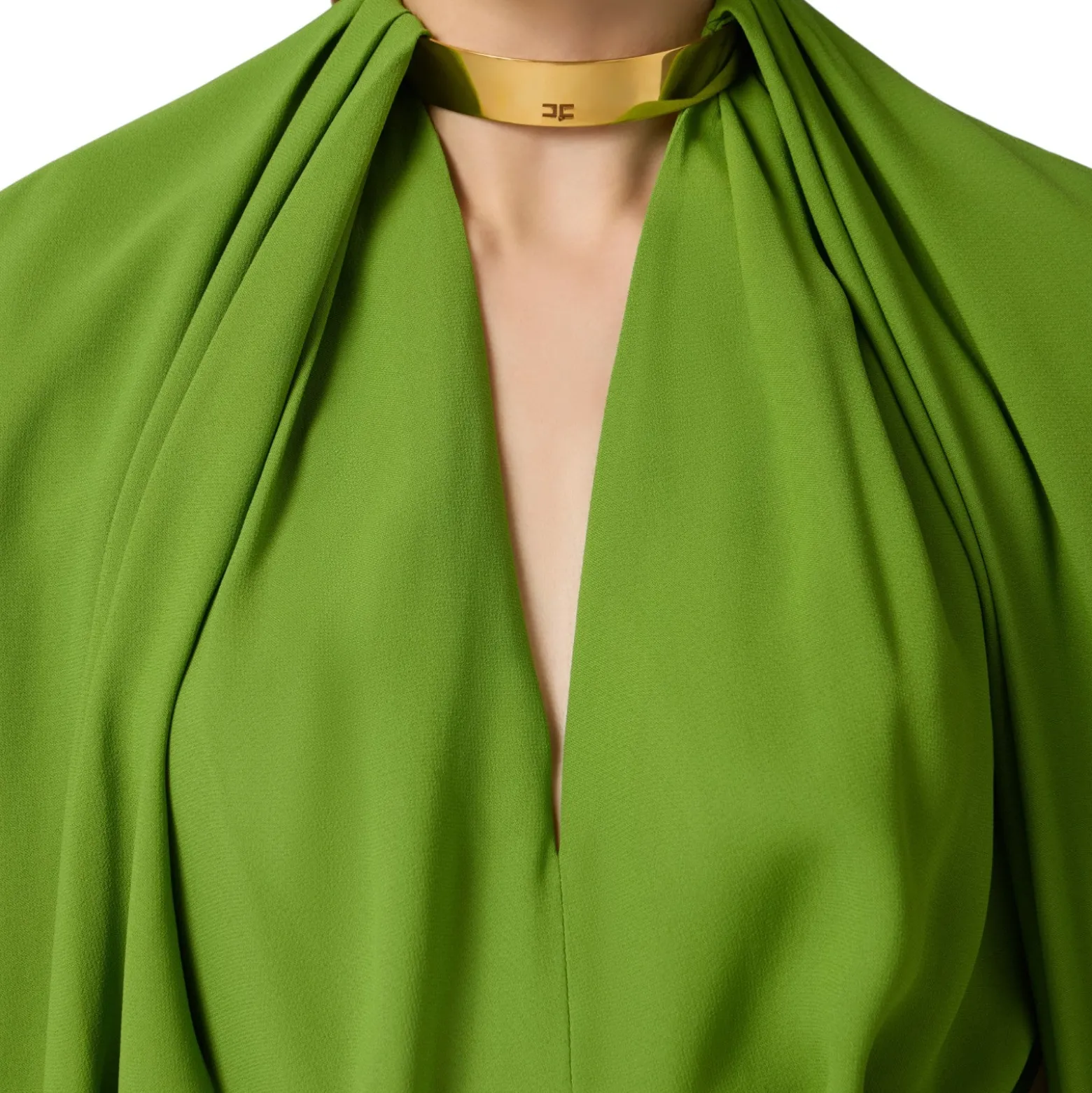 Blusa donna in georgette di viscosa con dettaglio gioiello