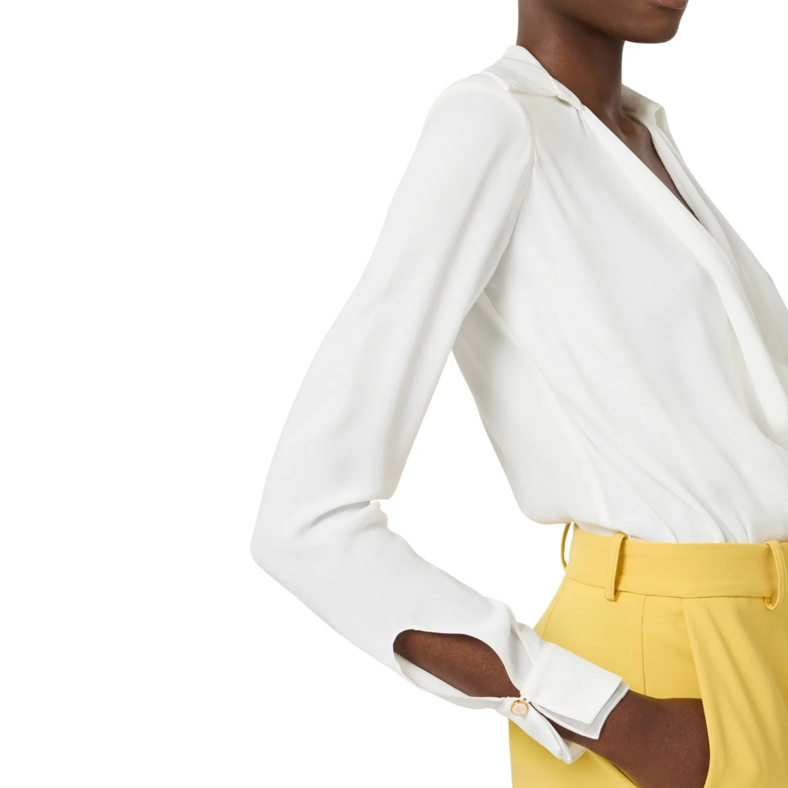 Body donna in georgette di viscosa