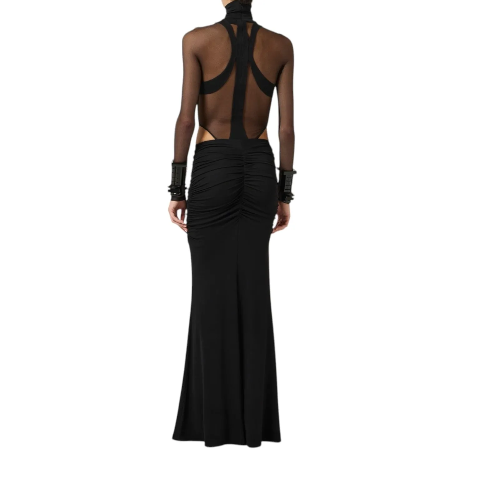 Body donna in jersey crêpe e tulle