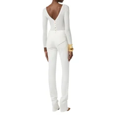 Body donna in maglia con trasparenze