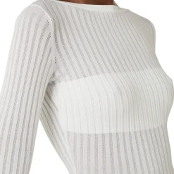 Body donna in maglia con trasparenze