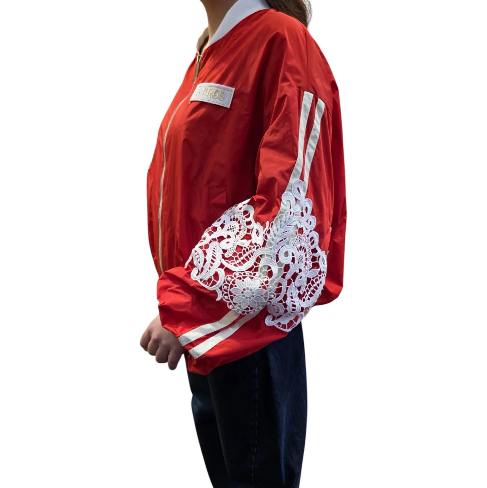 Bomber donna con dettagli in pizzo
