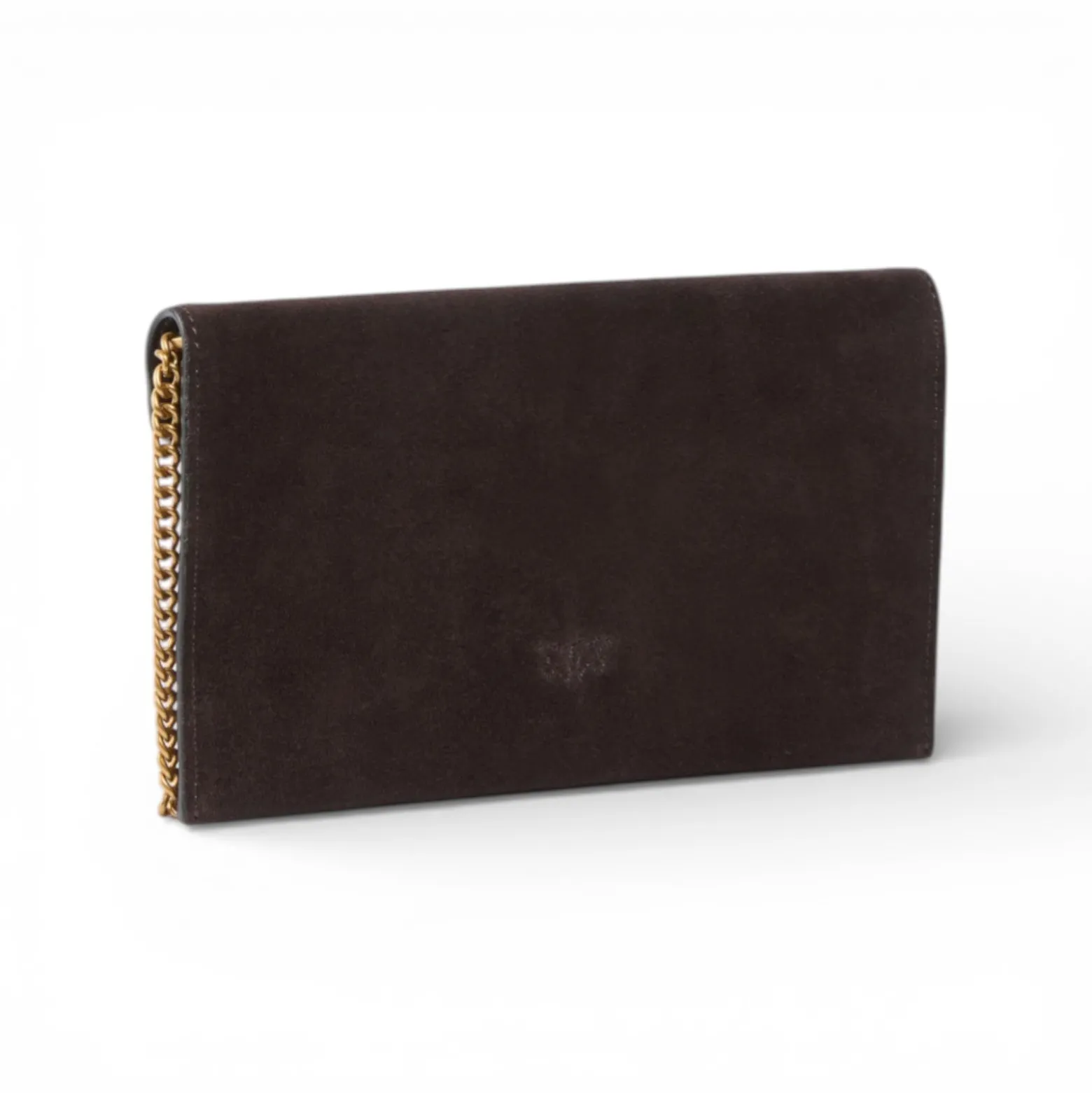 Borsa a bustina piccola in suede con borchie e tracolla