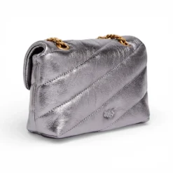 Borsa a tracolla Baby Love Bag Puff in nappa laminata