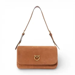 Borsa a tracolla media Love Bag Click Soft Horizontal Handle in suede