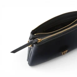 Borsa a tracolla Mini Double Bag piccola in pelle con tracolla