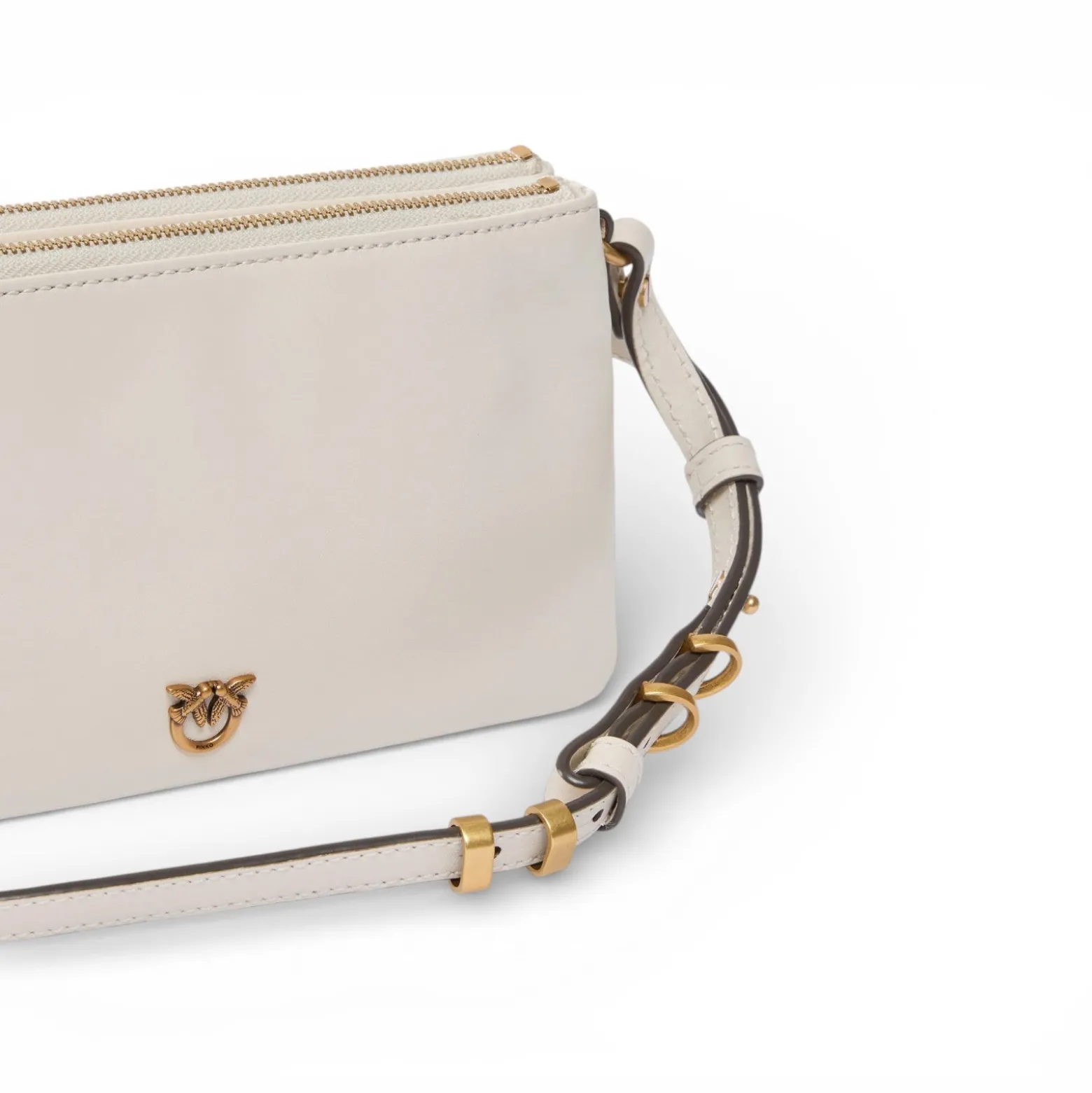 Borsa a tracolla Mini Double Bag piccola in pelle con tracolla