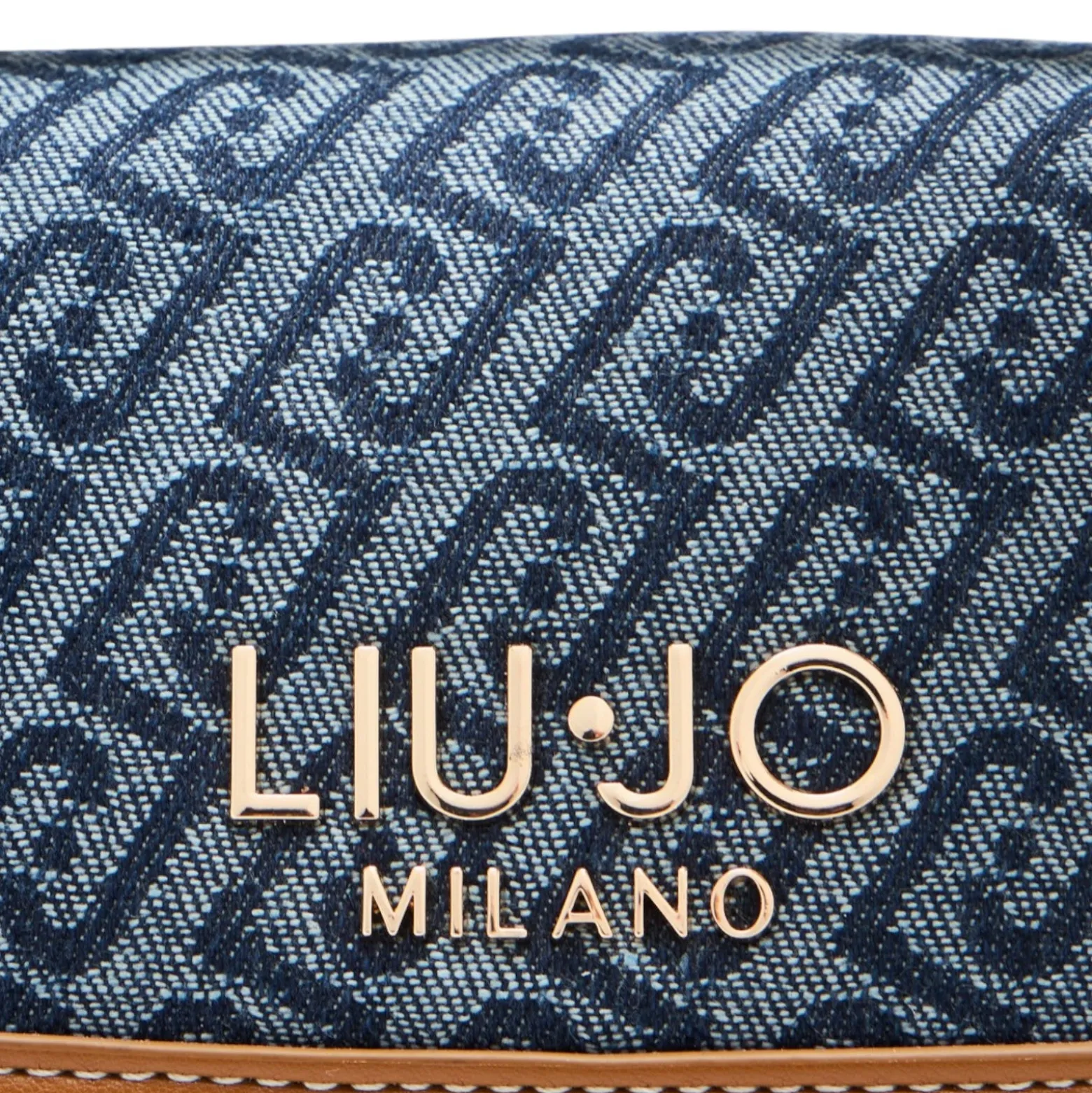 Borsa donna a tracolla piccola in denim jacquard