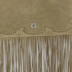 Borsa Shopping in suede con frange