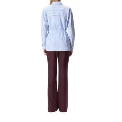 Camicia donna a righe con decorazione gioiello