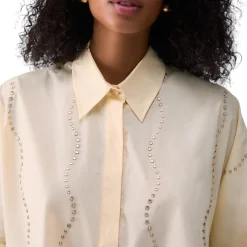 Camicia donna con applicazioni gioiello