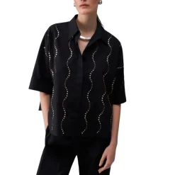Camicia donna con applicazioni gioiello