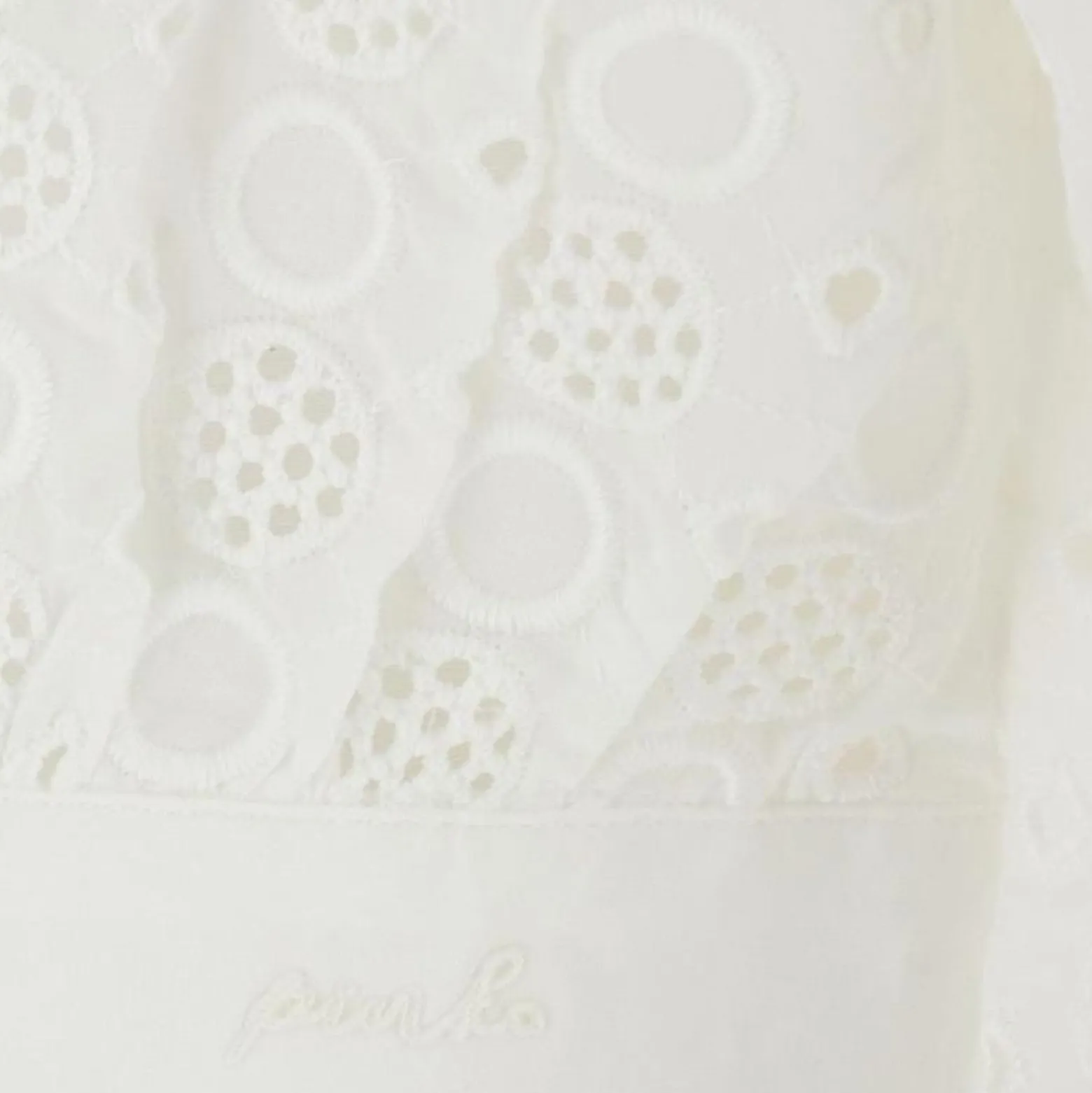 Camicia donna cropped con ricamo sangallo