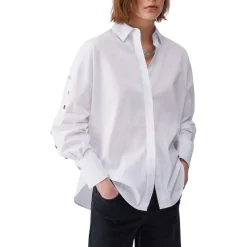Camicia donna il popeline con borchie