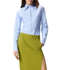 Camicia donna in cotone a righe con logo